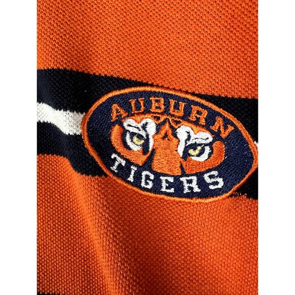 Auburn Tigers College Classics Striped Polo Shirt Orange Navy Mens XL NCAA SEC‎ - Picture 2 of 5